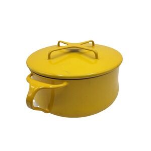Vintage Dansk Kobenstyle Yellow Enamel 2 Qt Casserole Dutch Oven Made in France